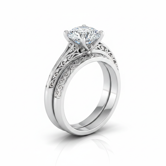 The Layla Matching Wedding Band, Round in Platinum