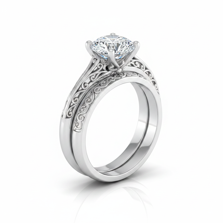 The Layla Matching Wedding Band, Round in Platinum | RockHer