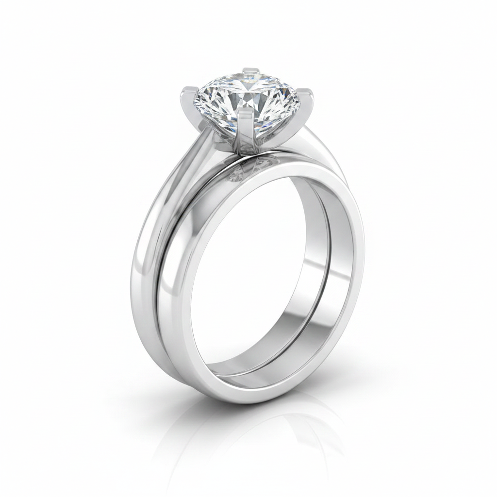 The Leonora Matching Wedding Band, Round in Platinum