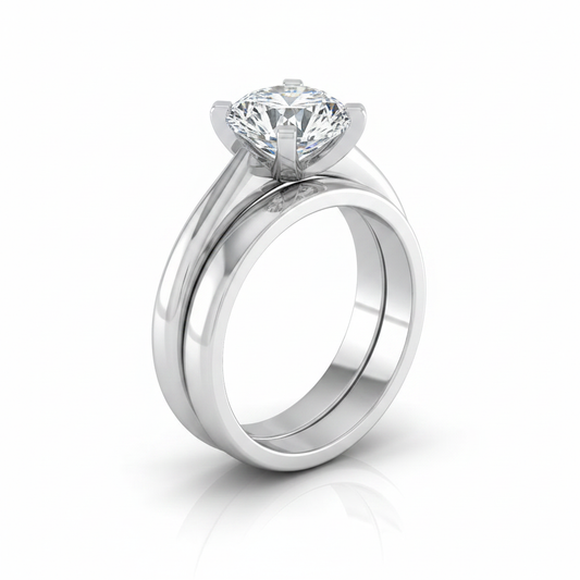 The Leonora Matching Wedding Band, Round in Platinum