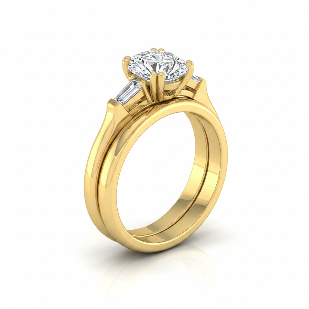 The Lily Matching Wedding Band, Oval in 18K Yellow Gold