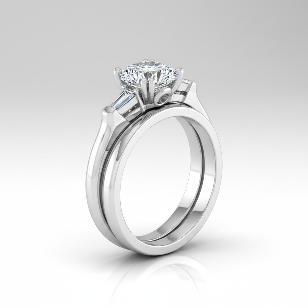 The Lily Matching Wedding Band, Round in Platinum