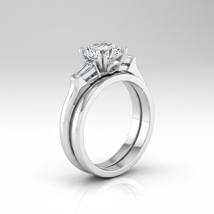 The Lily Matching Wedding Band, Round in Platinum