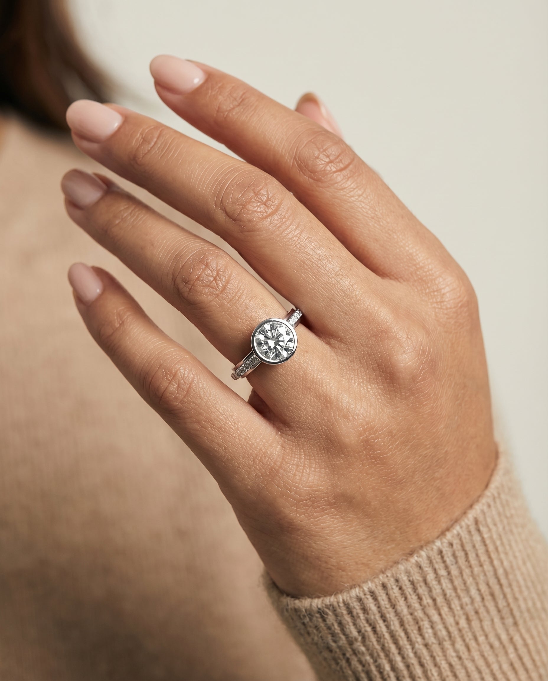 The Cappella setting for round diamonds, made to order in Platinum | RockHer