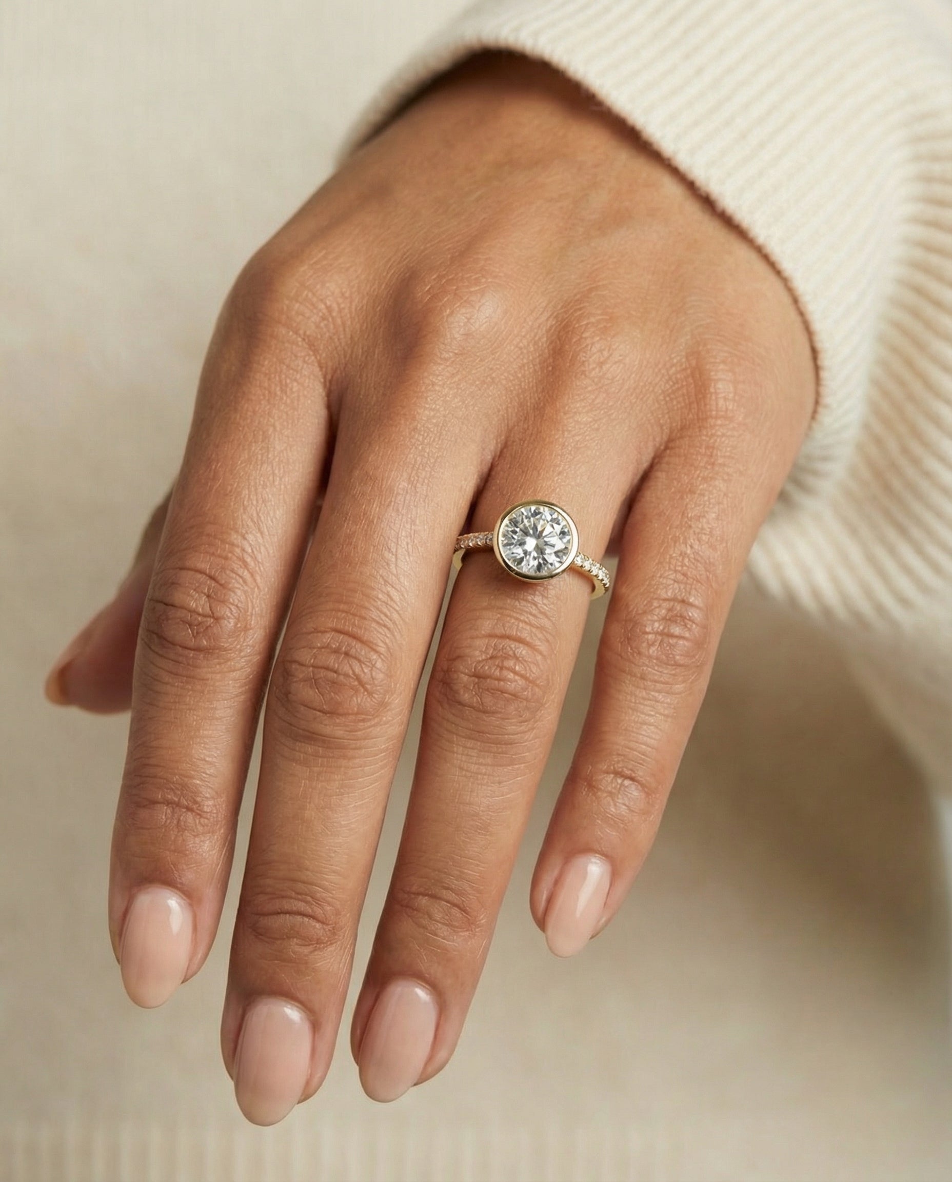The Cappella setting for round diamonds, made to order in 18K Yellow Gold | RockHer