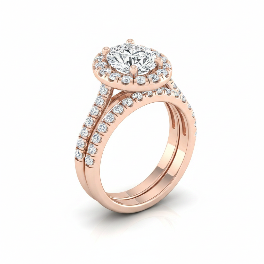 The Lira Matching Wedding Band, Oval in 14K Rose Gold