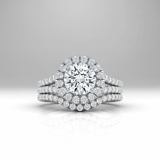 The Lira Matching Wedding Band, Round in 18K White Gold