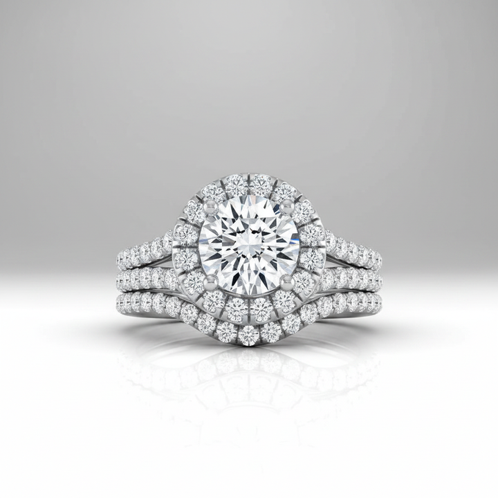 The Lira Matching Wedding Band, Round in 18K White Gold | RockHer