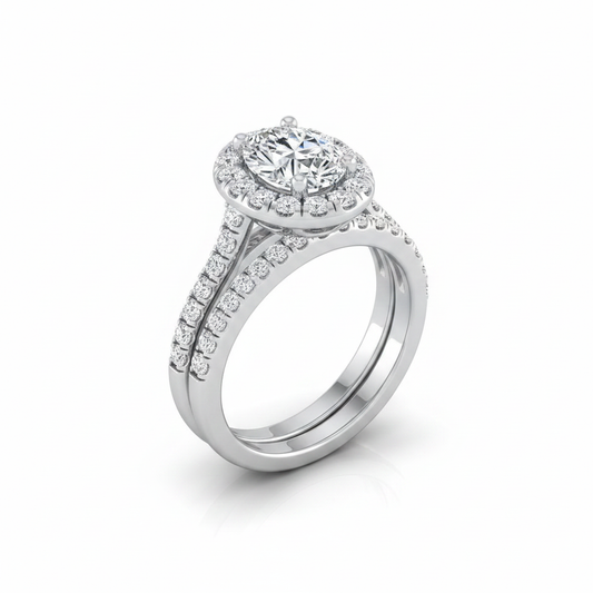 The Lira Matching Wedding Band, Oval in Platinum