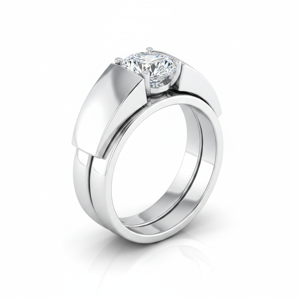 The Lola Matching Wedding Band, Round in Platinum