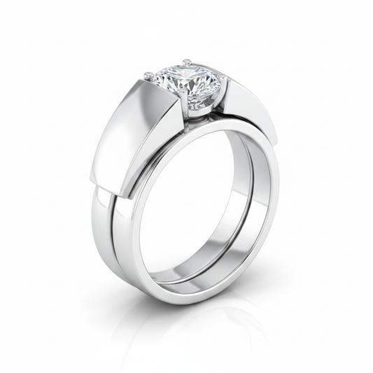 The Lola Matching Wedding Band, Round in Platinum
