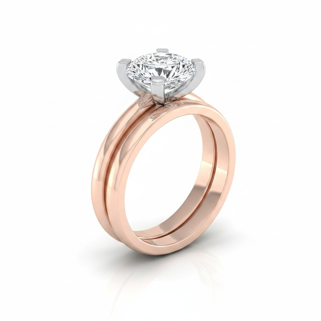 The Lolette Matching Wedding Band, Pear in 14K Rose Gold