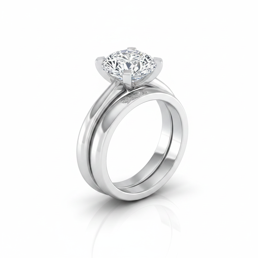 The Lolette Matching Wedding Band, Oval in 18K White Gold