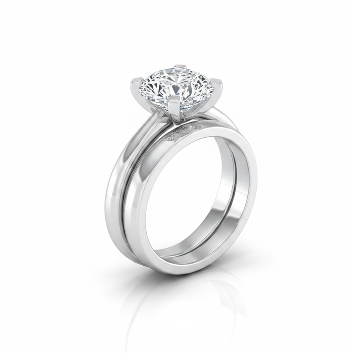 The Lolette Matching Wedding Band, Oval in 18K White Gold | RockHer