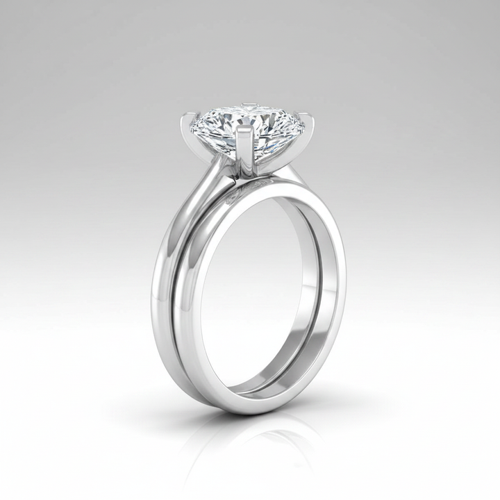 The Lolette Matching Wedding Band, Pear in 18K White Gold | RockHer