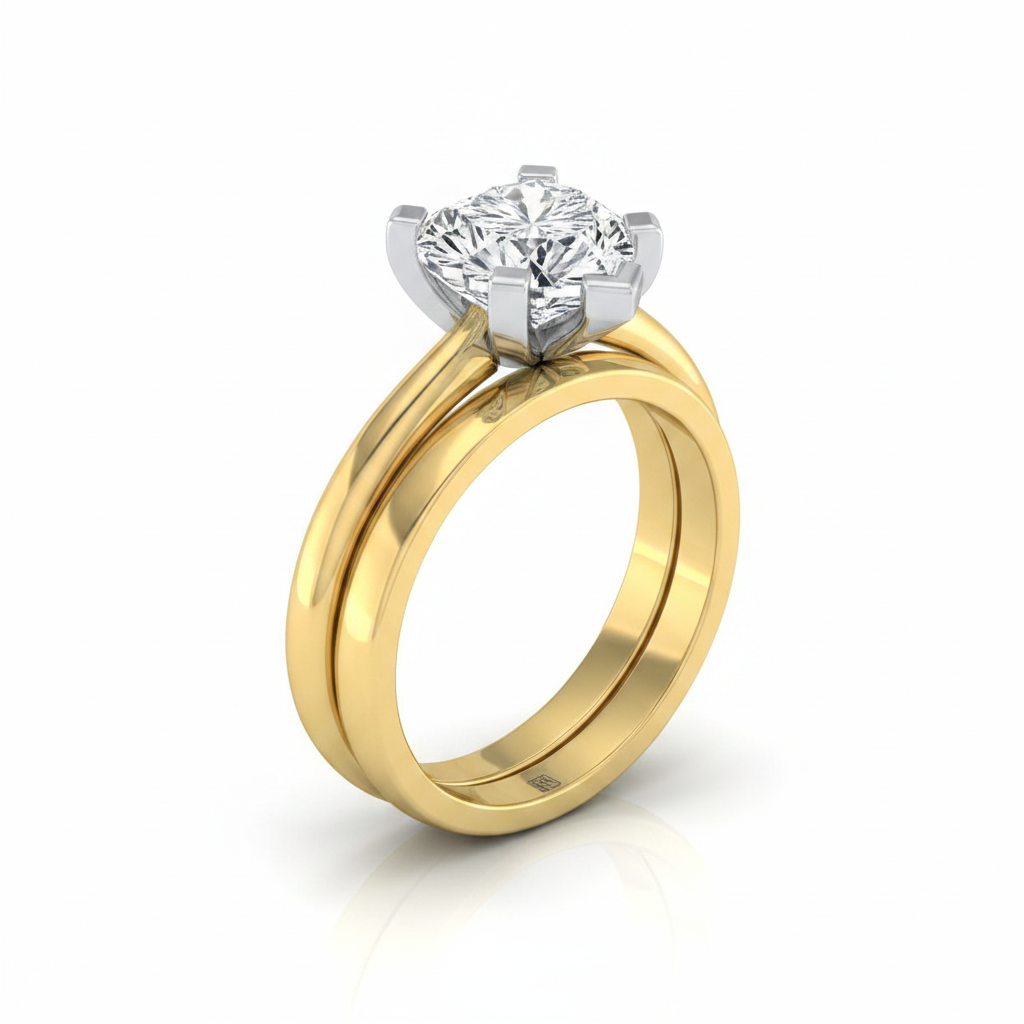 The Lolette Matching Wedding Band, Heart in 18K Yellow Gold