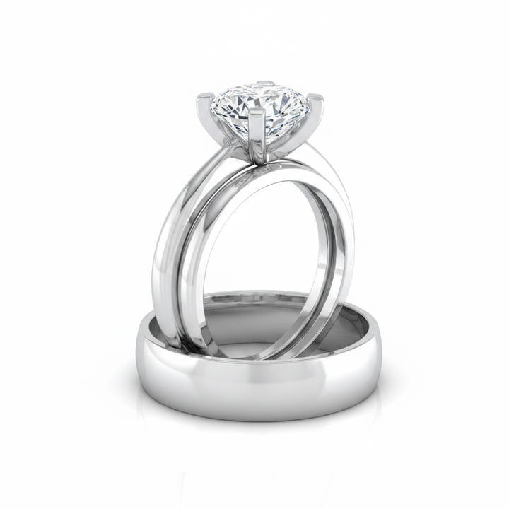 The Lolette Matching Wedding Band, Cushion in Platinum | RockHer