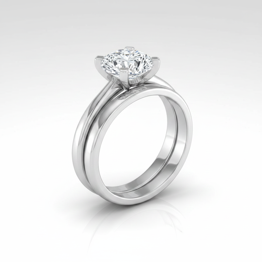 The Lolette Matching Wedding Band, Oval in Platinum