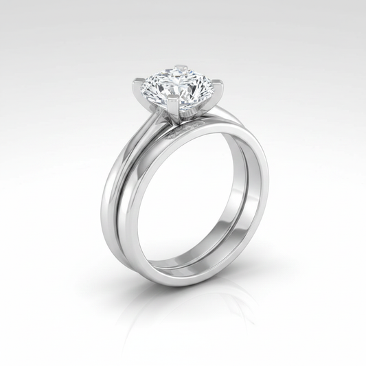 The Lolette Matching Wedding Band, Oval in Platinum