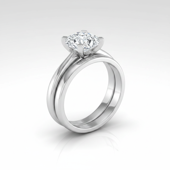 The Lolette Matching Wedding Band, Oval in Platinum | RockHer