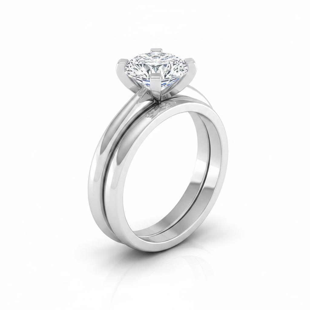The Lolette Matching Wedding Band, Pear in Platinum