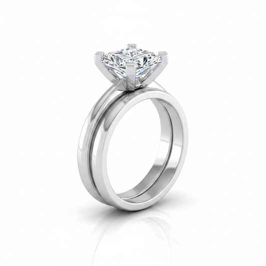 The Lolette Matching Wedding Band, Radiant in Platinum