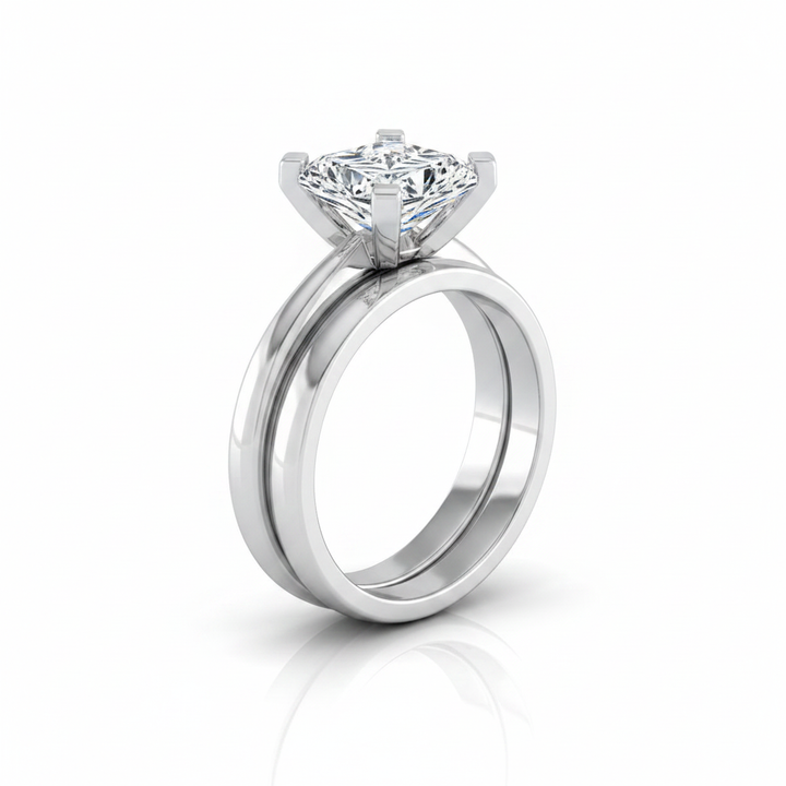 The Lolette Matching Wedding Band, Radiant in Platinum | RockHer