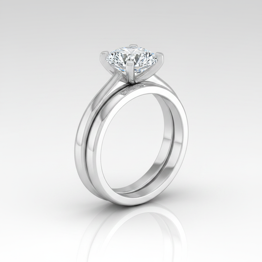 The Lolette Matching Wedding Band, Round in Platinum