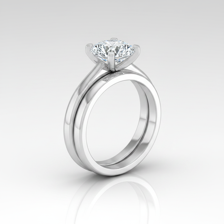 The Lolette Matching Wedding Band, Round in Platinum | RockHer