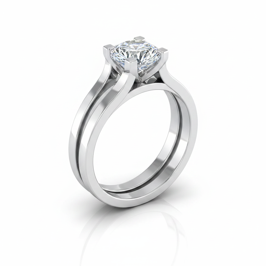 The Lorelei Matching Wedding Band, Round in Platinum