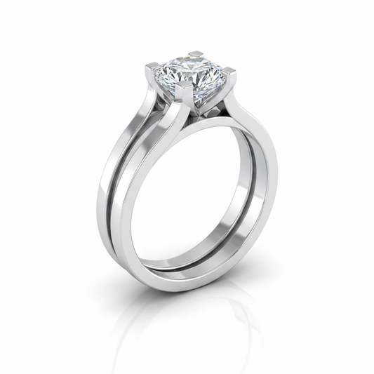 The Lorelei Matching Wedding Band, Round in Platinum