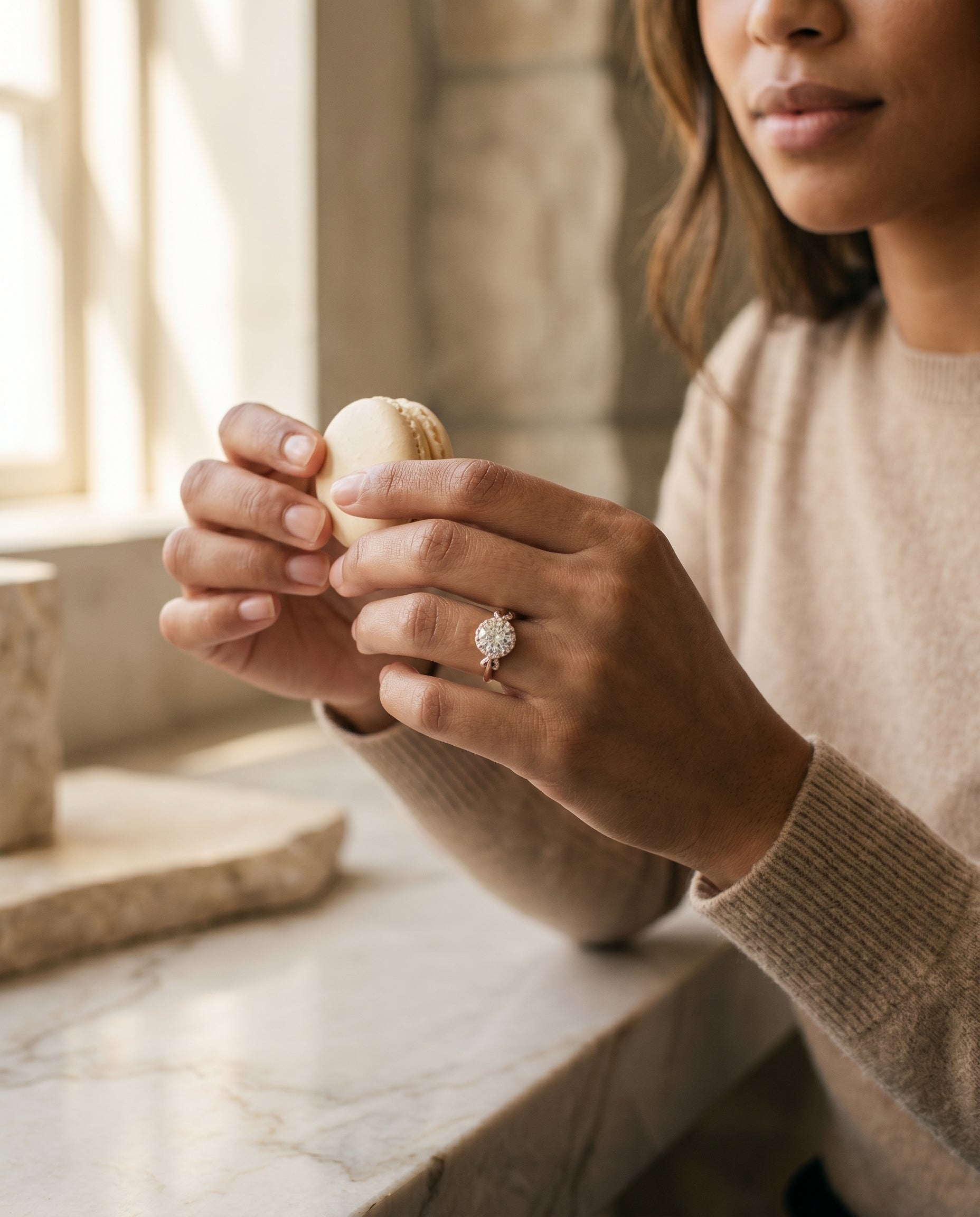Made to order: The Calista round engagement ring setting in 14K Rose Gold | RockHer