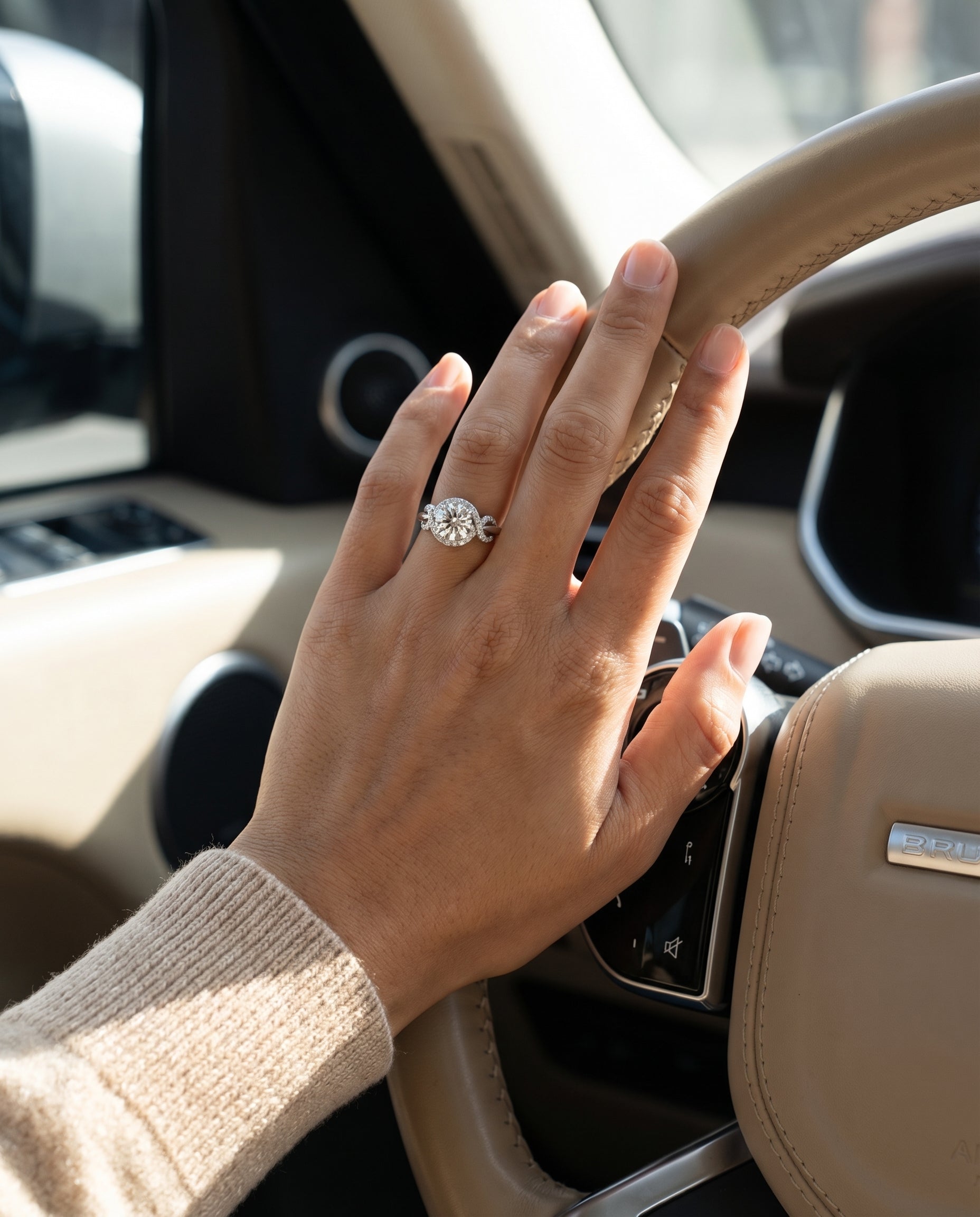 Made to order: The Calista round engagement ring setting in Platinum | RockHer