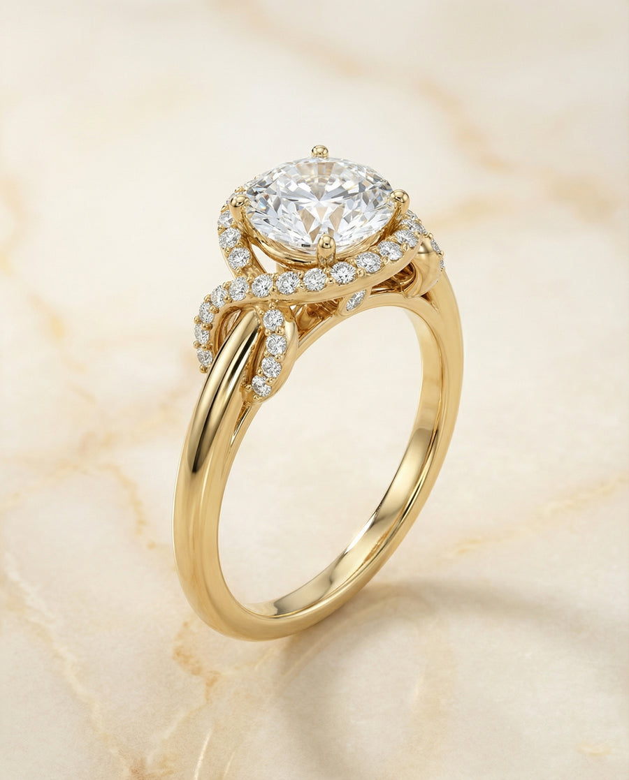The Calista Engagement Ring, made to order in our Los Angeles atelier