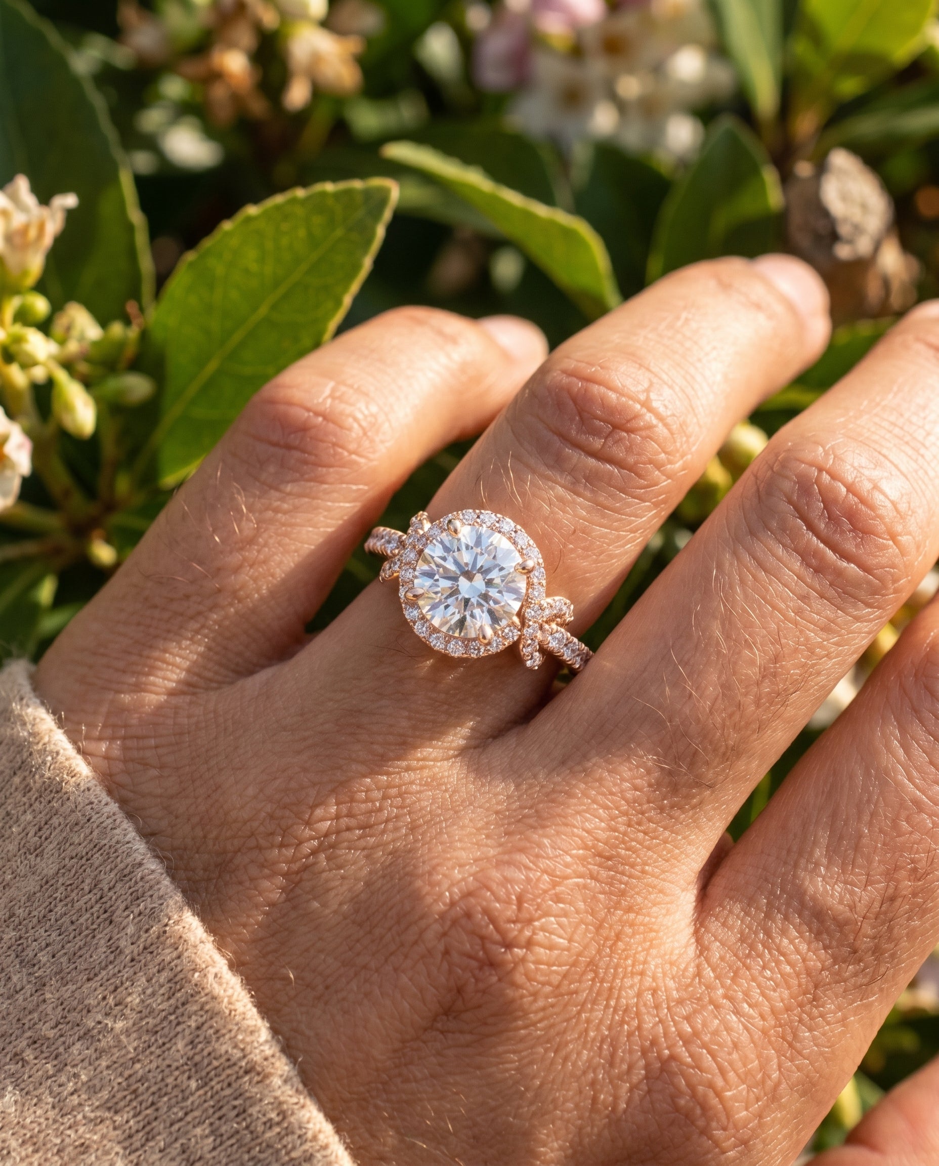Made to order: The Bess round engagement ring setting in 14K Rose Gold | RockHer