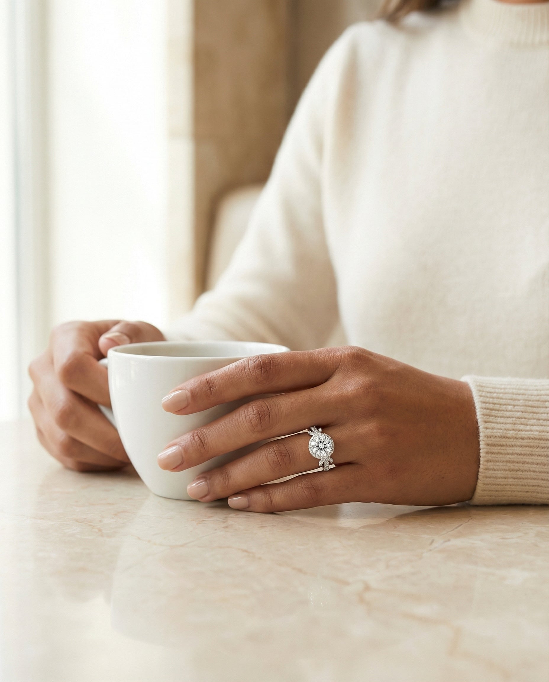 Made to order: The Bess round engagement ring setting in Platinum | RockHer