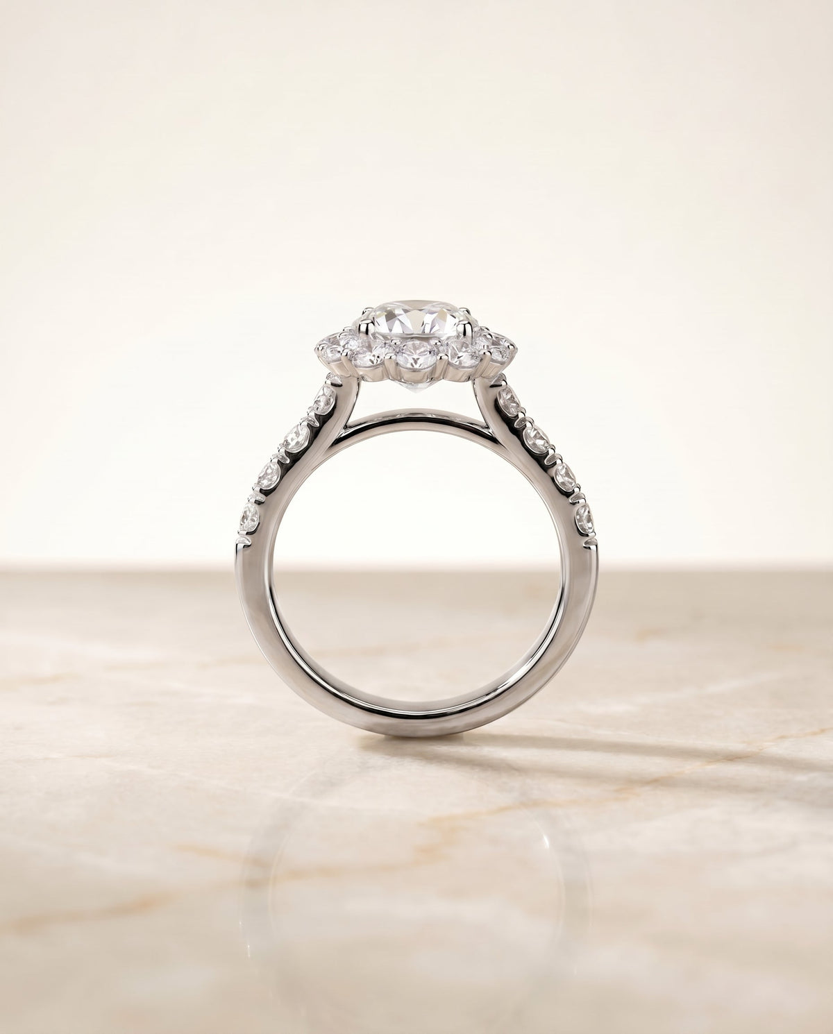 Select Luxe French Pavé Halo As Cut styling on The Alannah asscher engagement ring setting | RockHer
