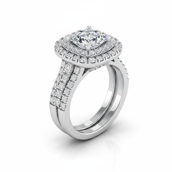 The Lyra Matching Wedding Band, Princess in Platinum | RockHer