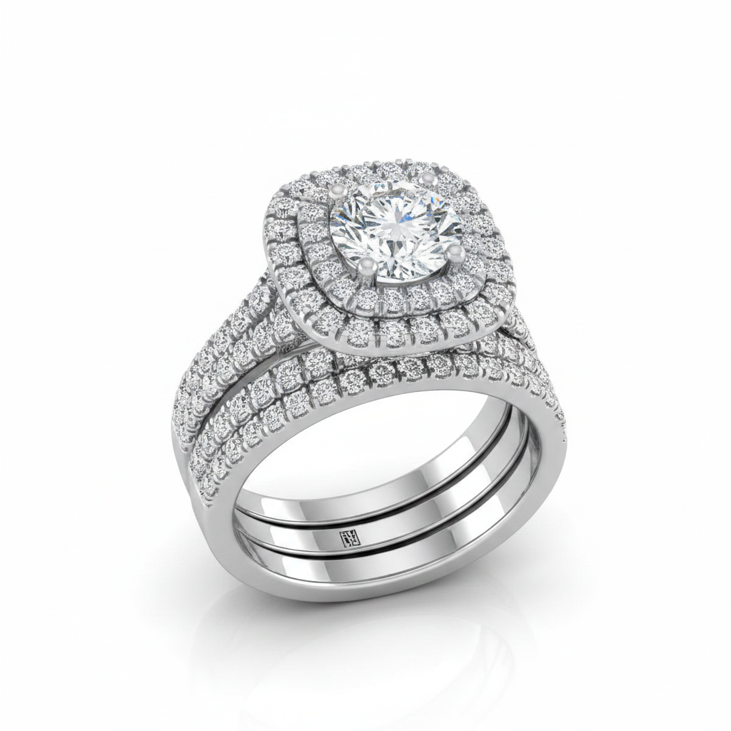 The Lyra Matching Wedding Band, Round in Platinum