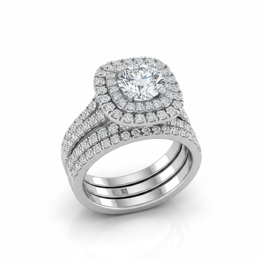 The Lyra Matching Wedding Band, Round in Platinum