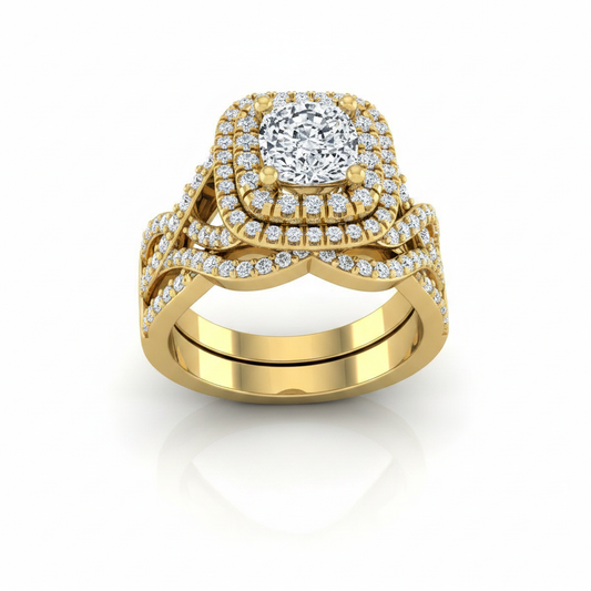 The Macy Matching Wedding Band, Cushion in 18K Yellow Gold