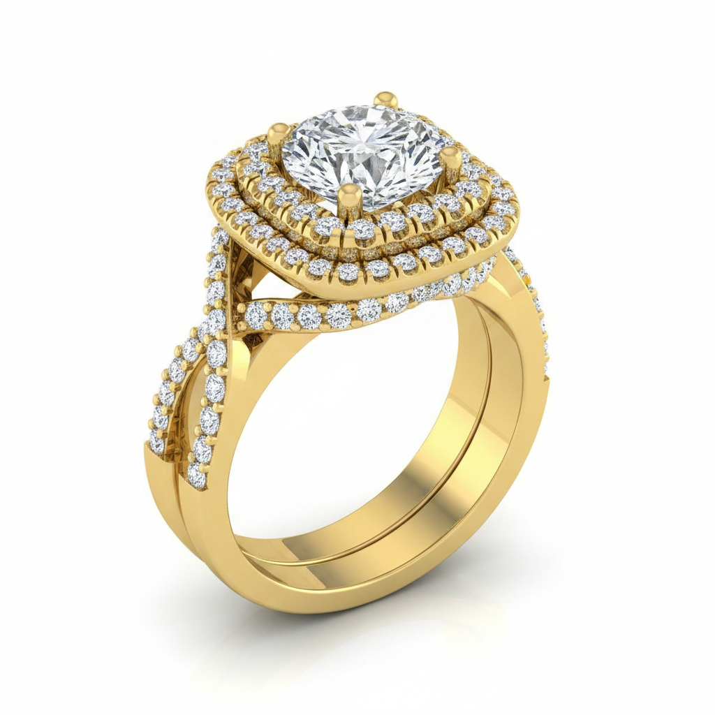 The Macy Matching Wedding Band, Round in 18K Yellow Gold