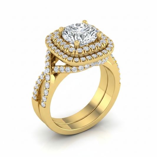 The Macy Matching Wedding Band, Round in 18K Yellow Gold