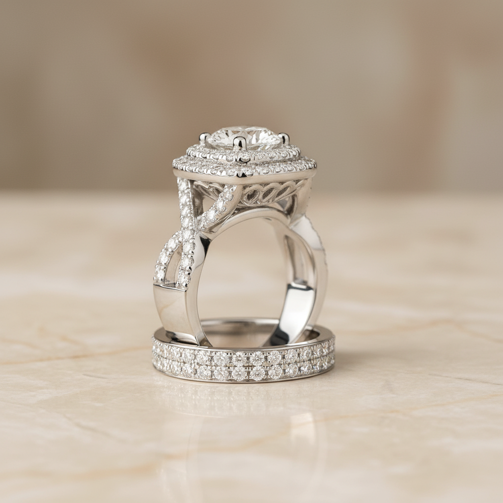 The Macy Matching Wedding Band, Round in Platinum