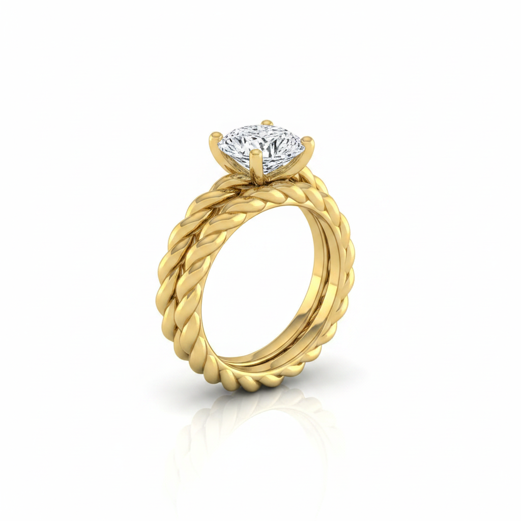 The Maggie Matching Wedding Band, Cushion in 18K Yellow Gold