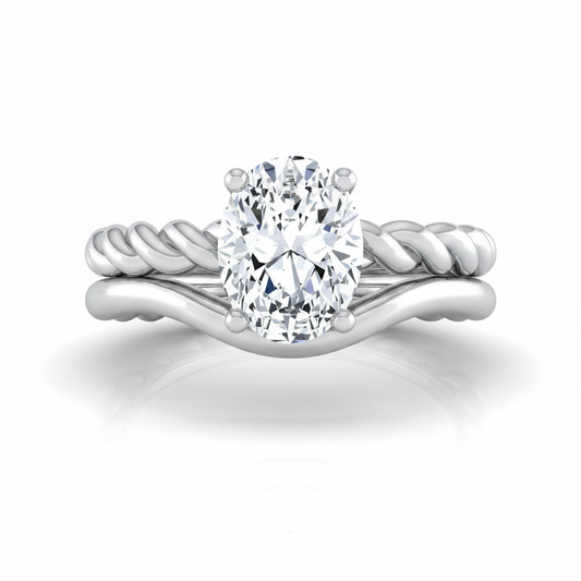 The Maggie Matching Wedding Band, Oval in Platinum