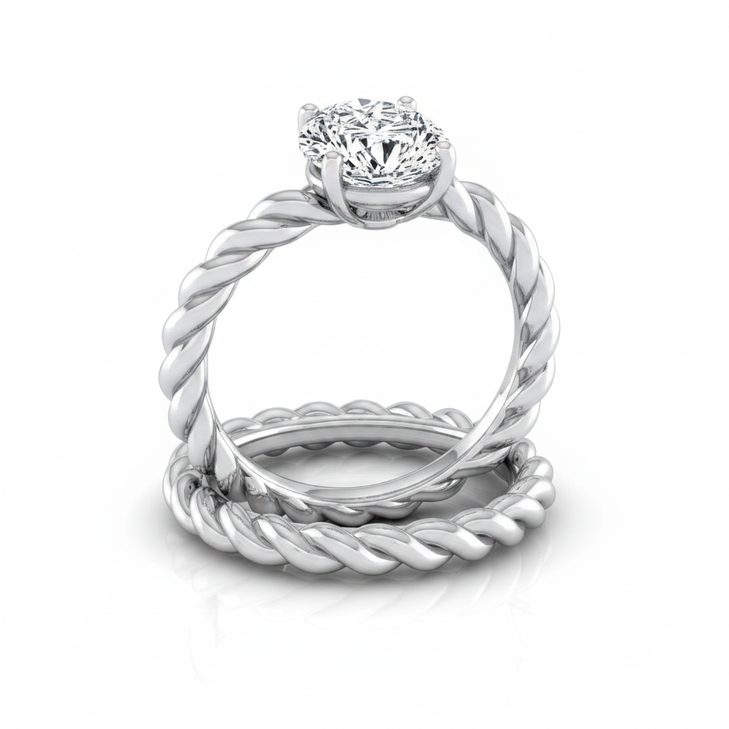 The Maggie Matching Wedding Band, Pear in Platinum