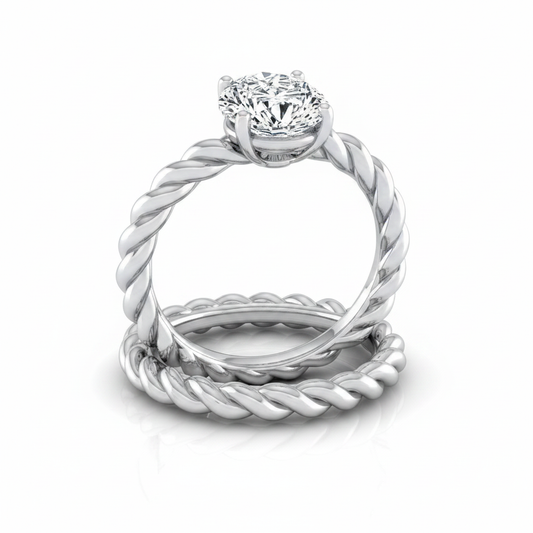 The Maggie Matching Wedding Band, Pear in Platinum