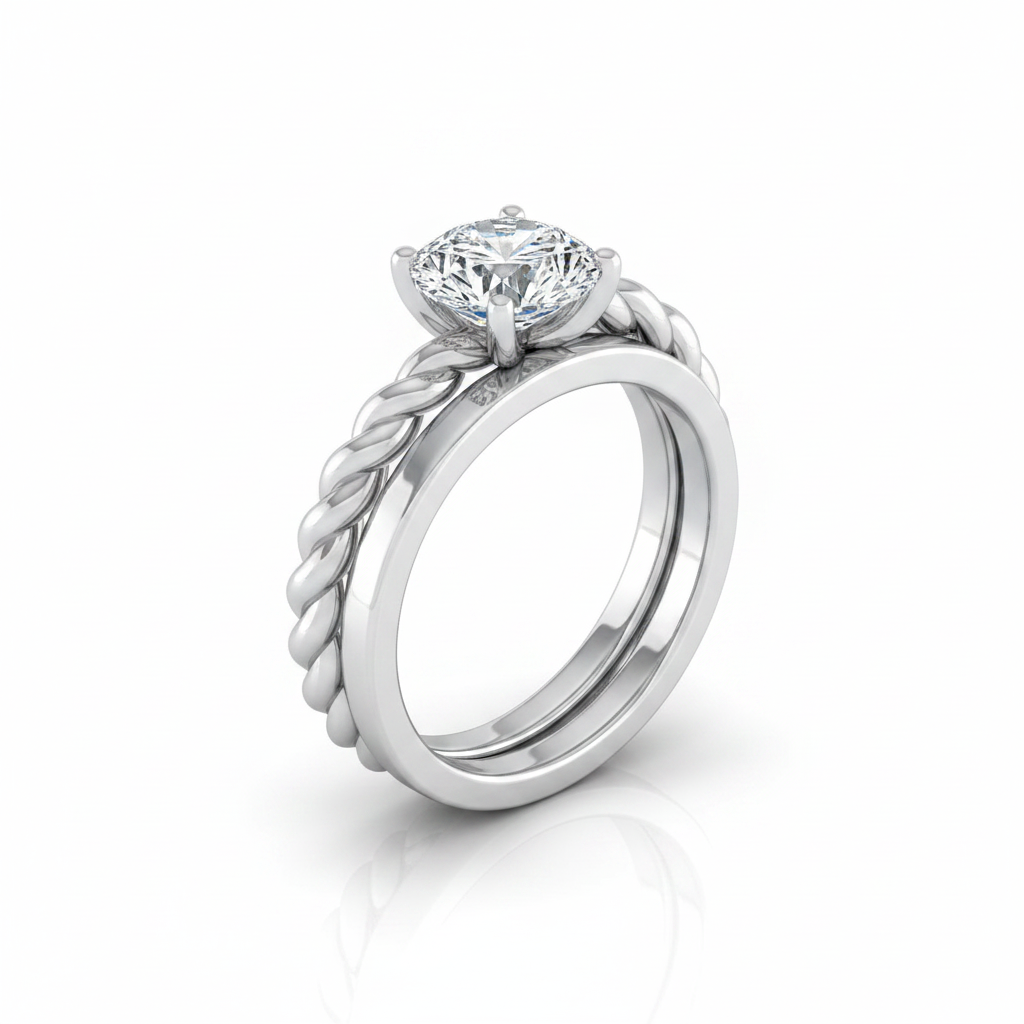 The Maggie Matching Wedding Band, Round in Platinum