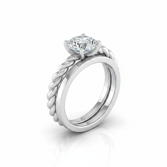 The Maggie Matching Wedding Band, Round in Platinum